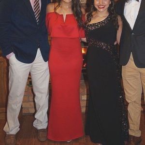 Long red prom/formal dress (not Sherri Hill)